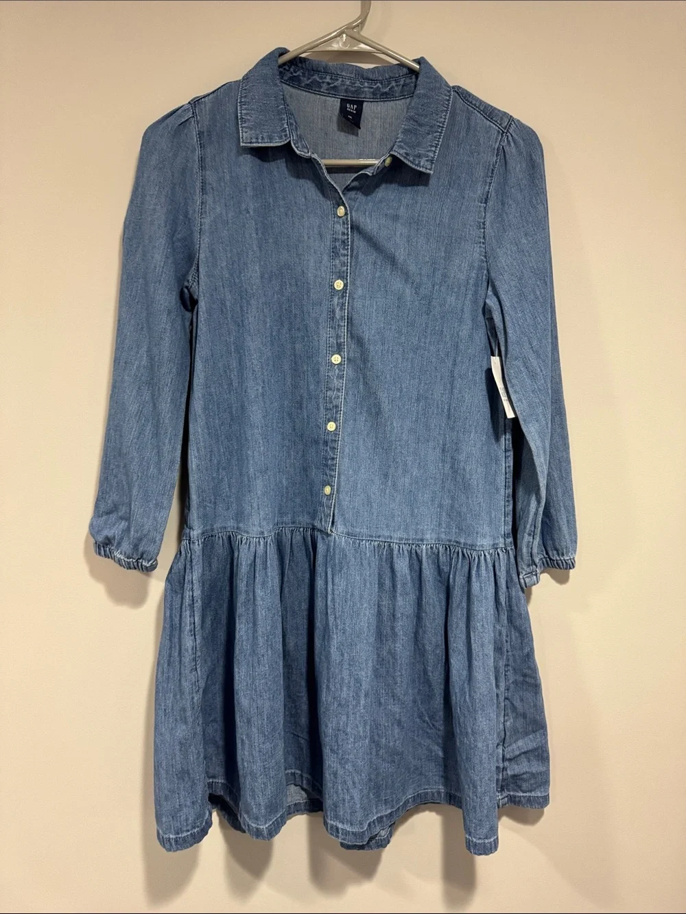 NWT GAP Girls' Blue Denim Shirt Dress Size XXL